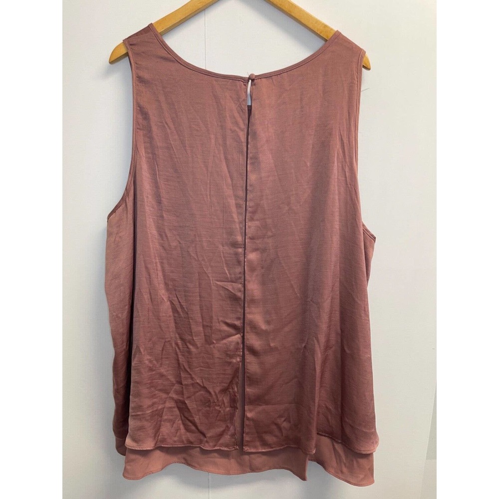 Torrid Walnut Georgette Double‎ Layer Tank Top Size 4 4XL Split Back Blouse - Picture 8 of 9